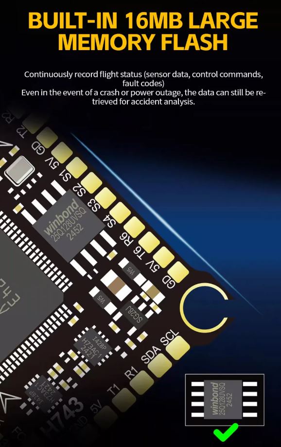 HPXGRC H743 Flight Controller in-built Barometer & Dual Gyroscope With ...