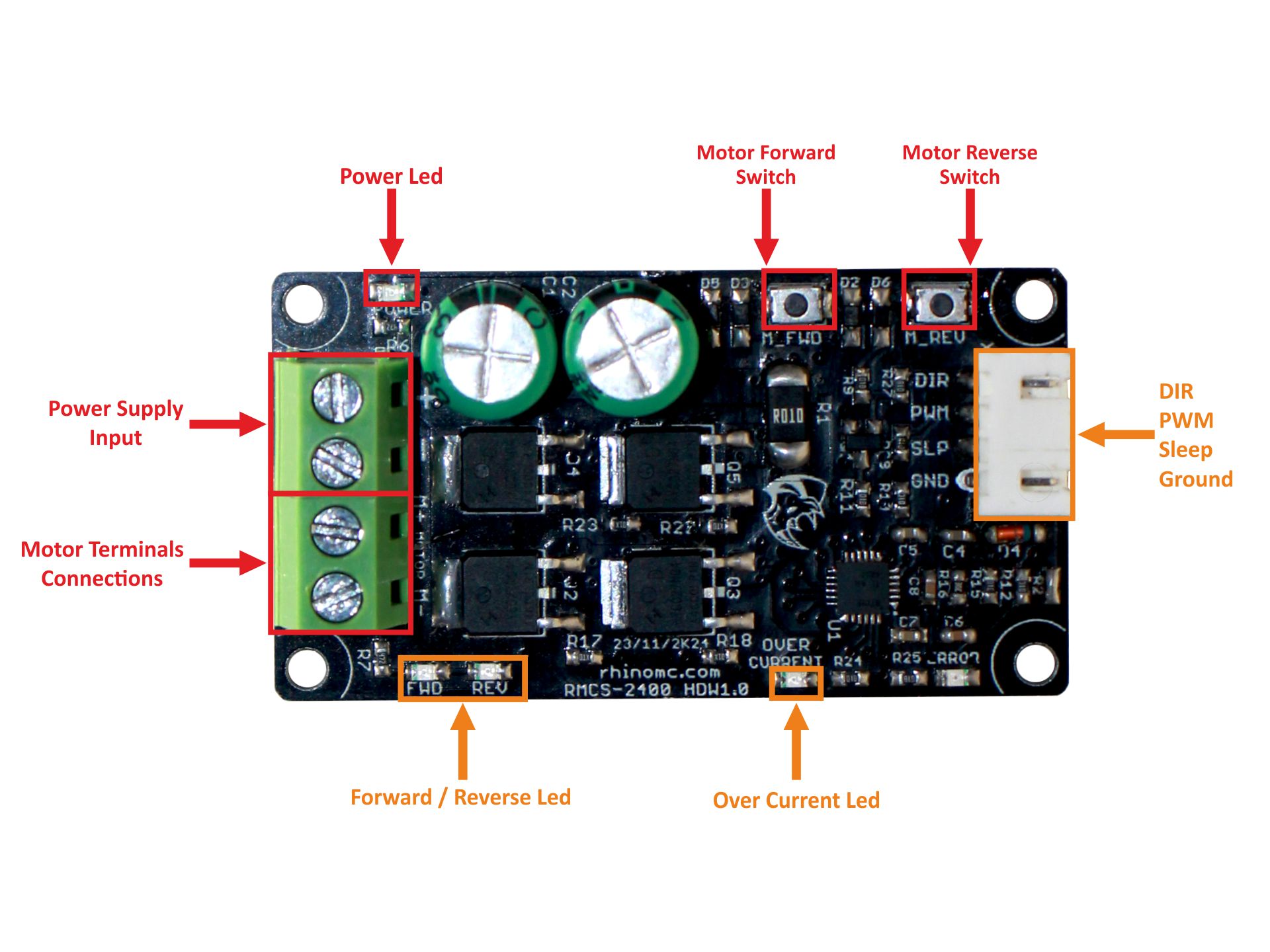Rhino DC Motor Driver MD13S 13Amp [RMCS-2400] - ₹896.00 : Robokits ...